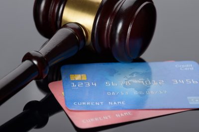 Wooden Gavel With Credit Card